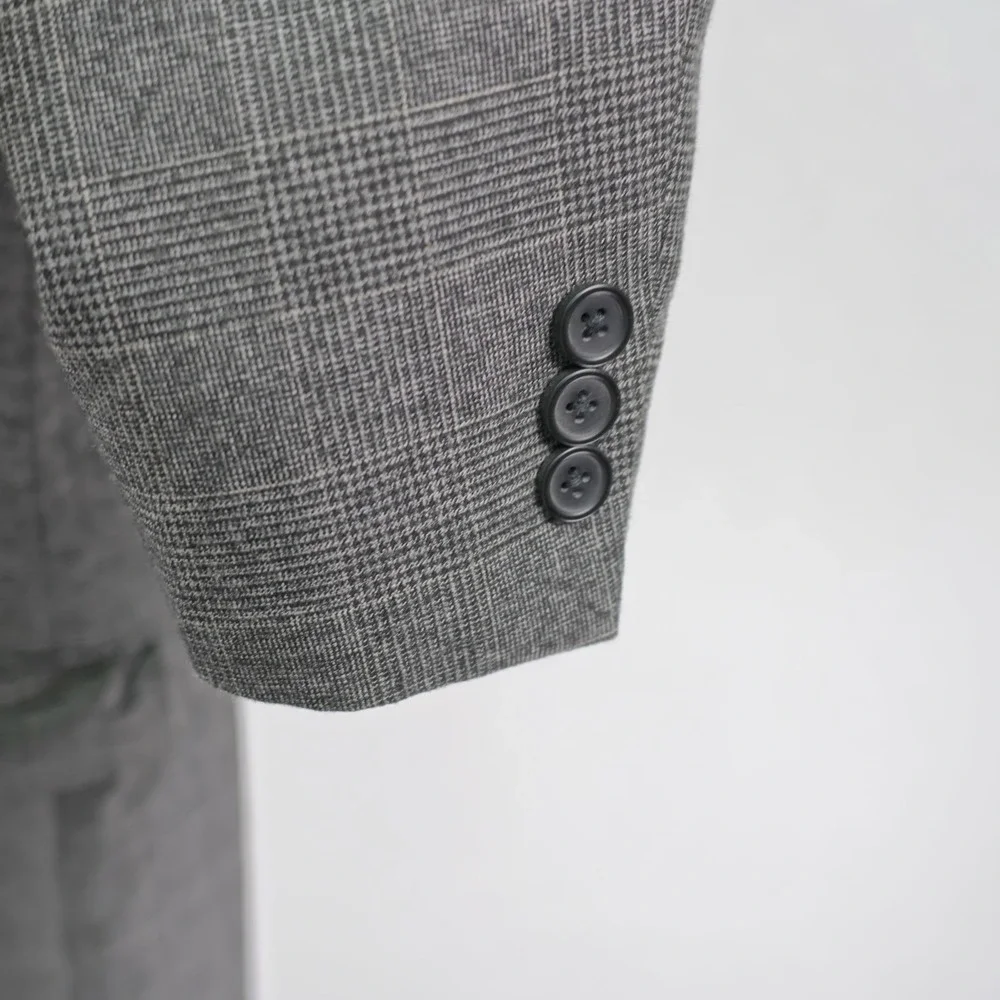 Banana Republic Tailored Fit Men's Wool Blend Plaid Gray Blazer 36S Tagged‎ 38S